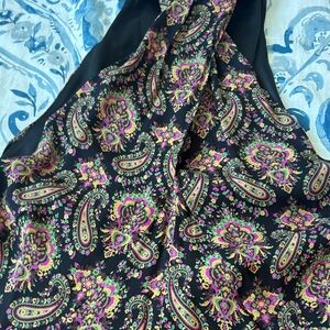 Kobi Halperin Black Sleeveless jumpsuit with Pink and Green Paisley